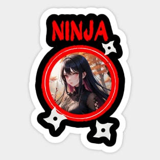 Ninja Target Love Cute Anime Girl Sticker